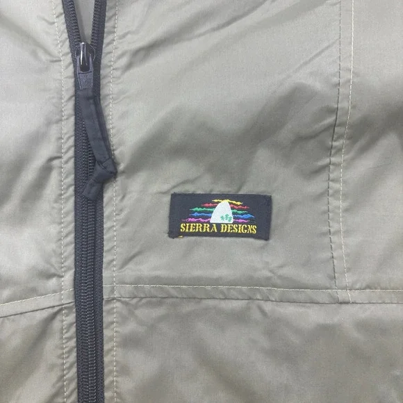 Vintage 90s Sierra Designs Hooded Nylon Jacket Mens XL Boxy Cropped Olive Green - Picture 5 of 9